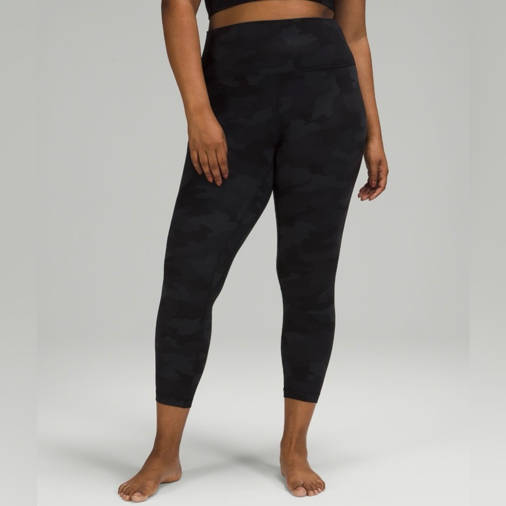 NWT Lululemon Align High Rise Pants 25” Leggings Camo Print Deep Coal Size 12